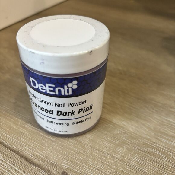 DeEnti Advanced Dark Pink Acrylic Nail Powder 2.1oz Dip Long Lasting Self Level - Picture 6 of 16